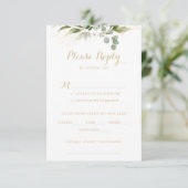 Carte de réponse de menu de mariage à la verdure E (Debout devant)