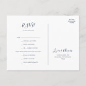 Carte de réponse de menu doré Ciel céleste | faire (Dos)