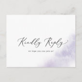 Carte de réponse de menu lavande à l'aquarelle | F (Devant)