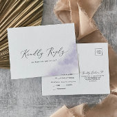 Carte de réponse de menu lavande à l'aquarelle | F