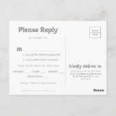 Carte de réponse de menu minimal noir royal (Dos)