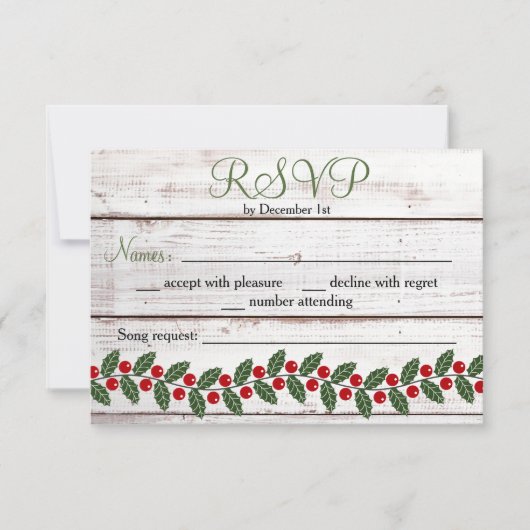 Carte de réponse de Noël/hiver (Devant)