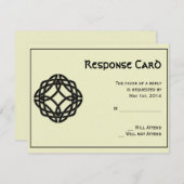 Carte de réponse de noeud d'éternité celtique noir (Devant / Derrière)