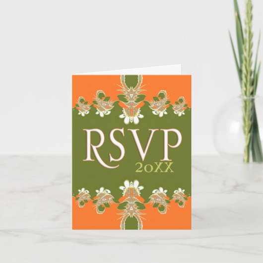 Carte de réponse de note d'élégance moderne RSVP (Devant)