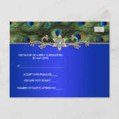 Carte de réponse de paon bleu royal (Dos)