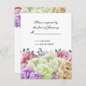 Carte de réponse de Peonies multicolores (Devant / Derrière)