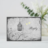 Carte de réponse de perruches de cage à oiseaux ja (Debout devant)