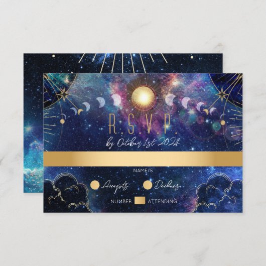 Carte de réponse de phase de lune céleste (Devant / Derrière)