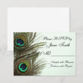 Carte de réponse de plume de paon (Devant / Derrière)