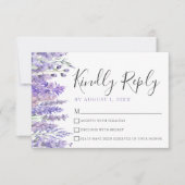 Carte de réponse de Quinceanera Fleur violet (Devant)