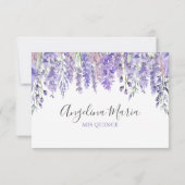 Carte de réponse de Quinceanera Fleur violet (Dos)