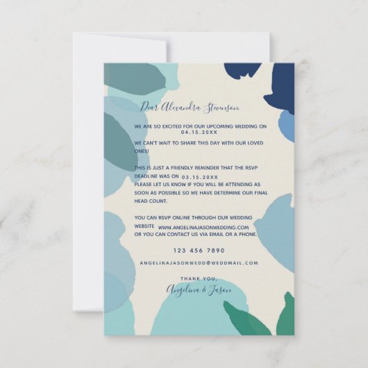 Carte de réponse de rappel d'invitation de mariage (Devant)