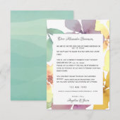 Carte de réponse de rappel floral pour invitation (Devant / Derrière)