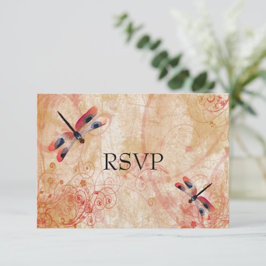 Carte de réponse de réception de mariage aux libel (Debout devant)