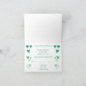 Carte de réponse de réception de mariage Cœurs Ver (Intérieur)