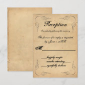 Carte de réponse de réception en papier marron vin (Devant / Derrière)