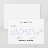 Carte de réponse de réception RSVP - Fond Bleu (Devant / Derrière)