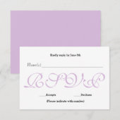 Carte de réponse de réception RSVP - Fond Violet (Devant / Derrière)