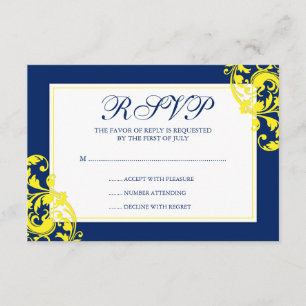 Carte de réponse de remous de Flourish de bleu