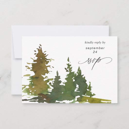 Carte de réponse de repas de forêt d'arbres abstra (Devant)