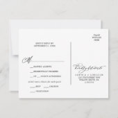 Carte de réponse de repas imprimable noir sombre | (Dos)