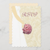 Carte de réponse de robe de mariée élégante (Devant / Derrière)