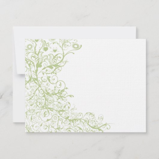 Carte de réponse de RSVP de mariage Birds & Swirls (Devant)