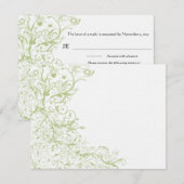 Carte de réponse de RSVP de mariage Birds & Swirls (Devant / Derrière)