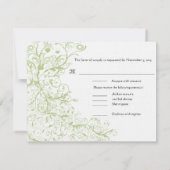 Carte de réponse de RSVP de mariage Birds & Swirls (Dos)