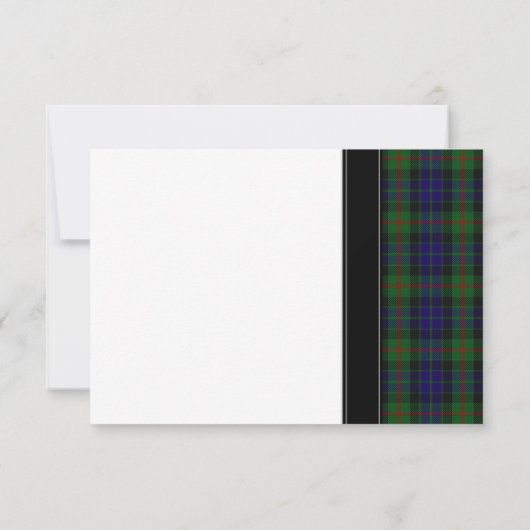 Carte de réponse de RSVP de mariage de tartan mode (Dos)