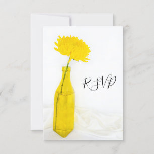 Carte de réponse de RSVP de mariage Fleur jaune da