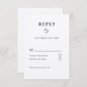 Carte de réponse de RSVP modernement simple (Devant / Derrière)