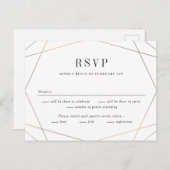 Carte de réponse de RSVP pour mariage Geo Frame (Devant / Derrière)