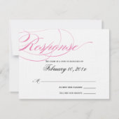 Carte de réponse de script élégante - rose (Devant)