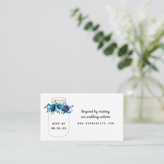 Carte de réponse de site web avec pot en verre fle (Debout devant)