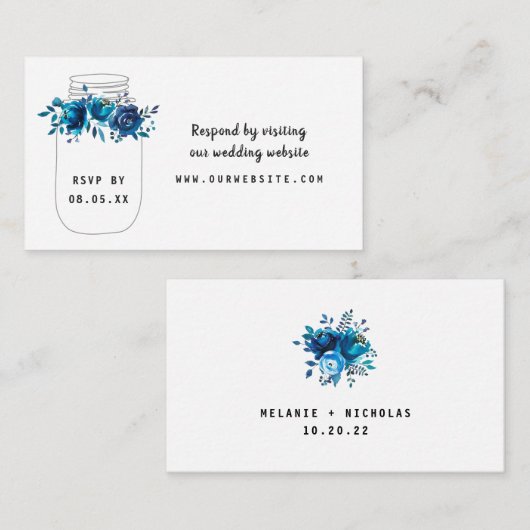 Carte de réponse de site web avec pot en verre fle (Devant / Derrière)