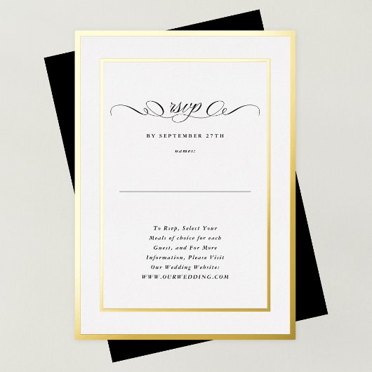 Carte de réponse de site Web de mariage à cadre do