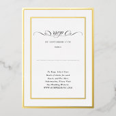 Carte de réponse de site Web de mariage à cadre do (Recto)