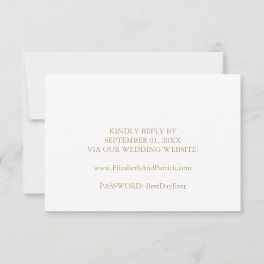 Carte de réponse de site web de mariage à calligra (Dos)