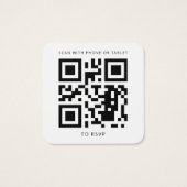 Carte de réponse de site Web de mariage avec code (Dos)
