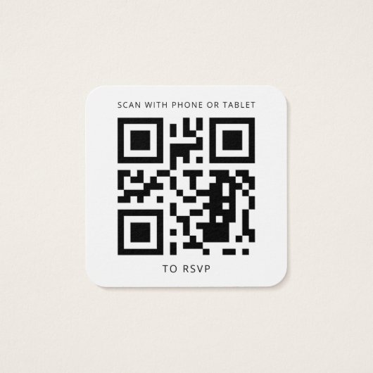 Carte de réponse de site Web de mariage avec code (Dos)