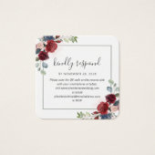 Carte de réponse de site Web de mariage avec code (Devant)