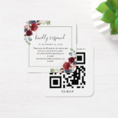 Carte de réponse de site Web de mariage avec code (Bureau)