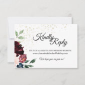 Carte de réponse de site web de mariage pour la cé (Devant)