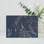 Carte de réponse de soirée gothique glamour ailes  (Debout devant)