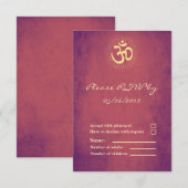 Carte de réponse de symbole OM Mariage hindou (Devant / Derrière)