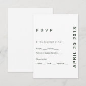 Carte de réponse de teinte verte moderne RSVP (Devant / Derrière)