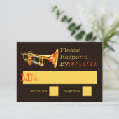 Carte de réponse de trompette (Debout devant)