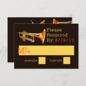 Carte de réponse de trompette (Devant / Derrière)