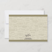 Carte de réponse de variété de vin et de bouteille (Dos)